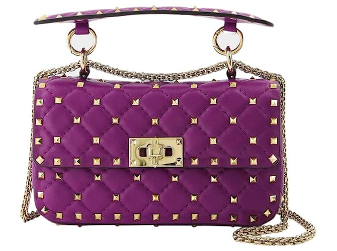Valentino Garavani Rockstud leather mini bag - Purple