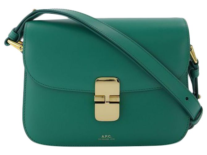 Apc Bolsa Grace Pequena em Couro Verde