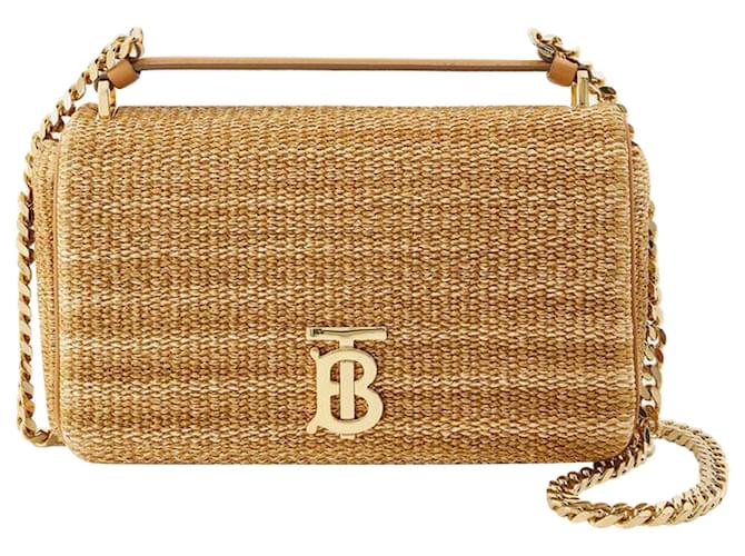 Lola Mini Leather Shoulder Bag in Beige - Burberry