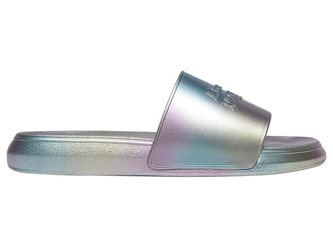 Alexander Mcqueen Pool Slides in Silver PVC Metallic Plastic  ref.551592