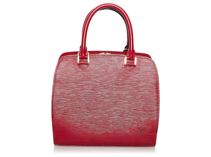 Louis Vuitton Rojo Epi Pont Neuf Roja Cuero  ref.551708