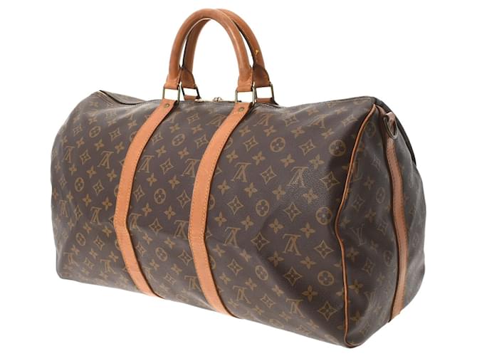 Louis Vuitton Keepall Bandouliere 50 Brown Cloth  ref.551858