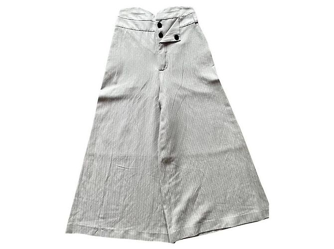 Kenzo Weitbeinhose aus Leinen Grau