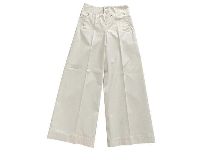 Ralph Lauren Pants, leggings Eggshell Cotton  ref.551986