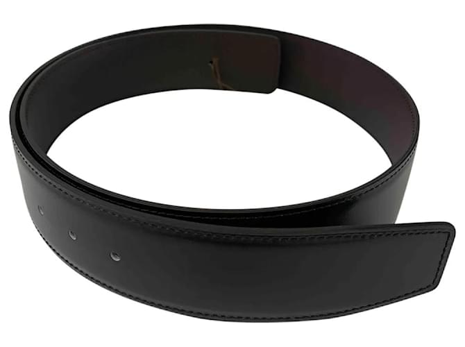 Hermès Cintura Hermes leather only box/chamonix 80x4,2 Unisex Black Dark brown  ref.552012