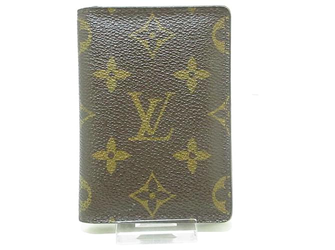 Louis Vuitton Porte carte Vertical Brown Cloth  ref.552031