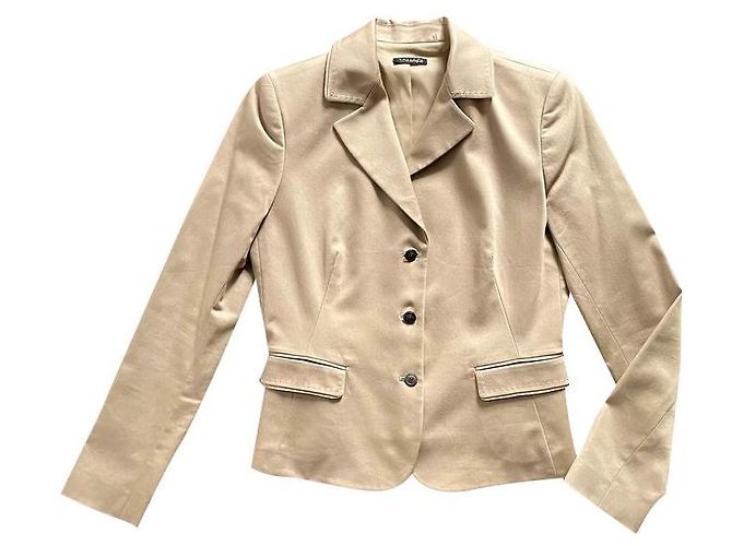 Blazer Elie Tahari de algodón beige
