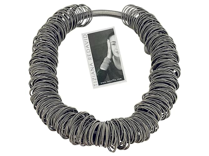 Autre Marque La Mollla Maxi One Necklace Silvery Steel  ref.552246