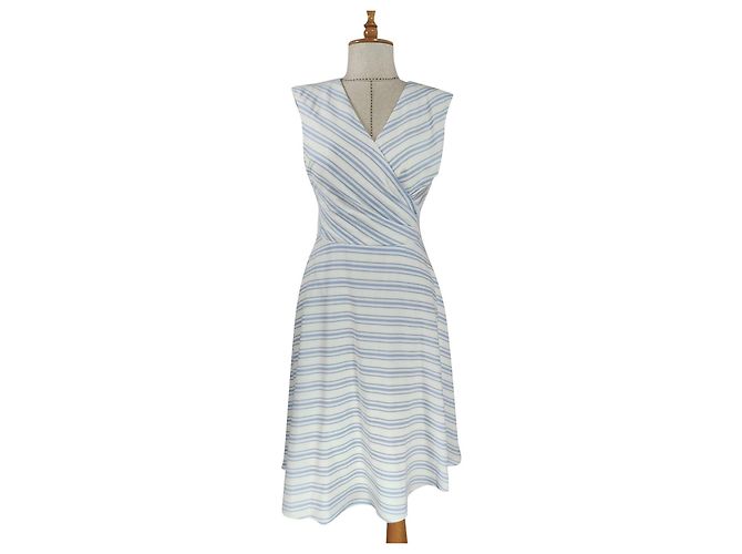 Ralph Lauren Gestreiftes Kleid Blau Weiß