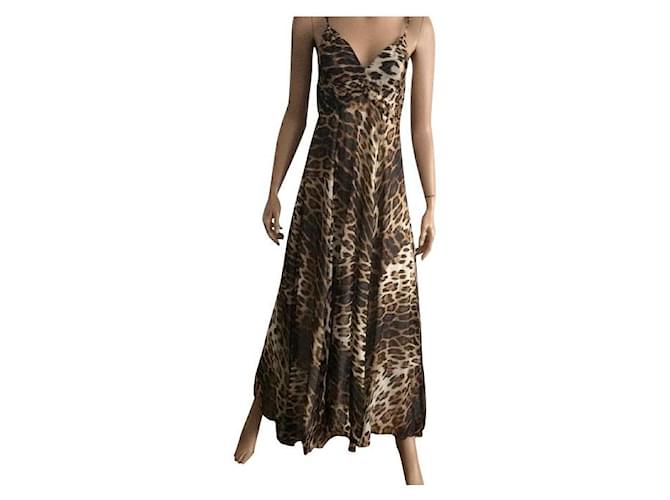 « Limited edition red carped Roberto Cavalli at H&M gown. worn once, like new » Leopard print Cotton Elastane  ref.552259
