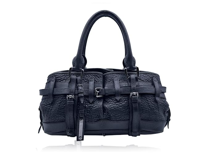 Burberry Black Leather Belted Rowan Tote Bag Satchel Handbag  ref.552298
