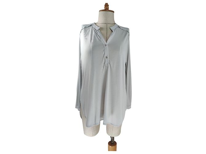 Filippa K Bluse Top Blau Viskose Polyamid XL