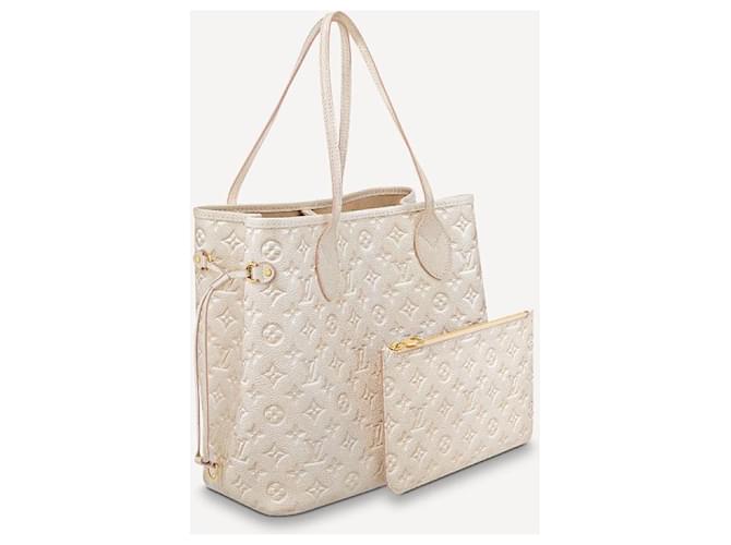 Louis Vuitton LV Neverfull MM Stardust Beige Leather  ref.552839
