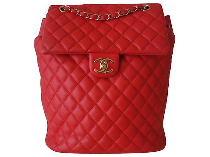 Mademoiselle Chanel coral backpack Leather  ref.553014