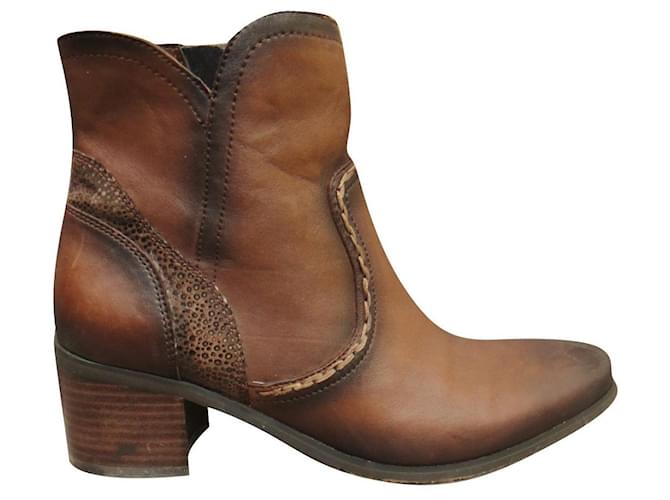 Autre Marque Fugitive p ankle boots 36 New condition Brown Leather  ref.553049
