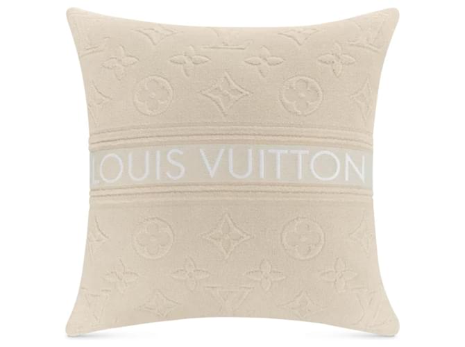 LOUIS VUITTON beach Pillow LVACATION Beige Cotton  ref.553066