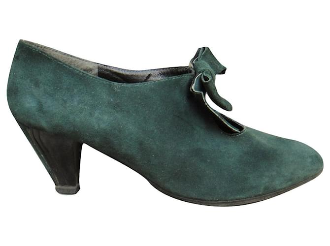 Autre Marque zapatos de salón vintage Sonata p 37 Verde oscuro Gamuza  ref.553145