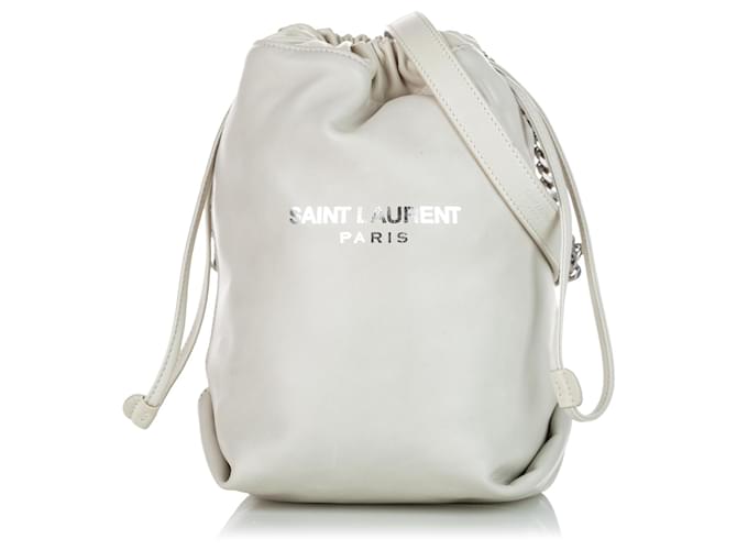 Saint Laurent Leather Teddy Bucket Bag, Saint Laurent Handbags