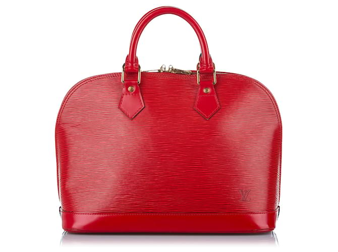 Louis Vuitton Rojo Epi Alma PM Roja Cuero  ref.553276
