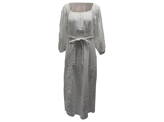 Autre Marque Mara Hoffman Malika Off-The-Shoulder Maxi Dress in White Organic Cotton  ref.553338