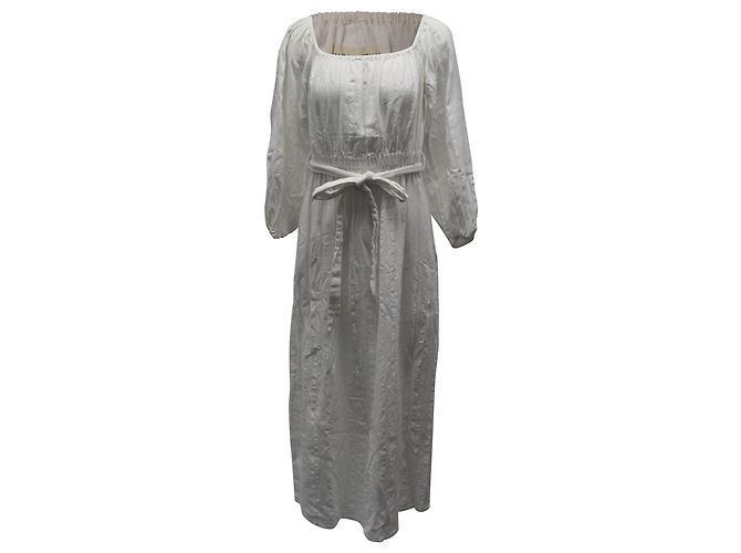 Mara Hoffman – Malika – Schulterfreies Maxikleid aus weißer Bio-Baumwolle