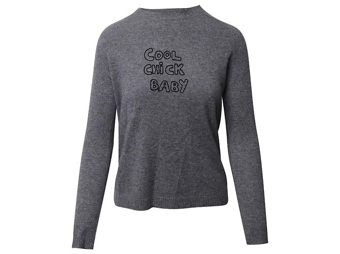 Bella Freud Cool Chic Pullover aus grauem Kaschmir
