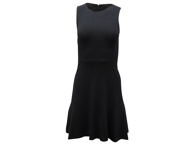 Theory Sleeveless Mini Dress in Black Polyester