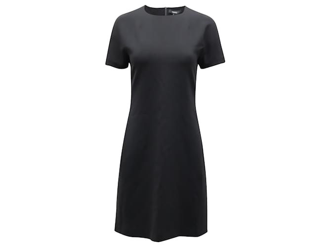 Theory Short Sleeved Mini Dress in Black Triacetate Synthetic  ref.553393