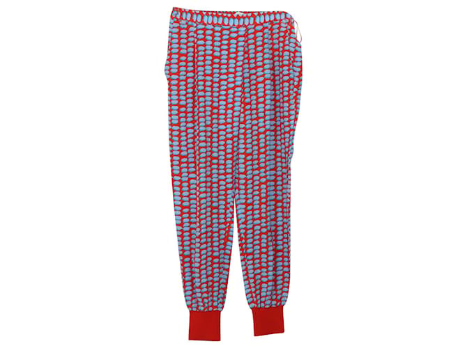 Stella Mc Cartney Pantalones estampados Stella McCartney en algodón rojo  ref.553417
