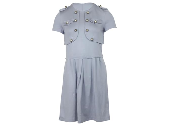 Moschino Cheap And Chic Moschino Knielanges Kleid mit Knopfdetail aus grauem Nylon Polyamid  ref.553458