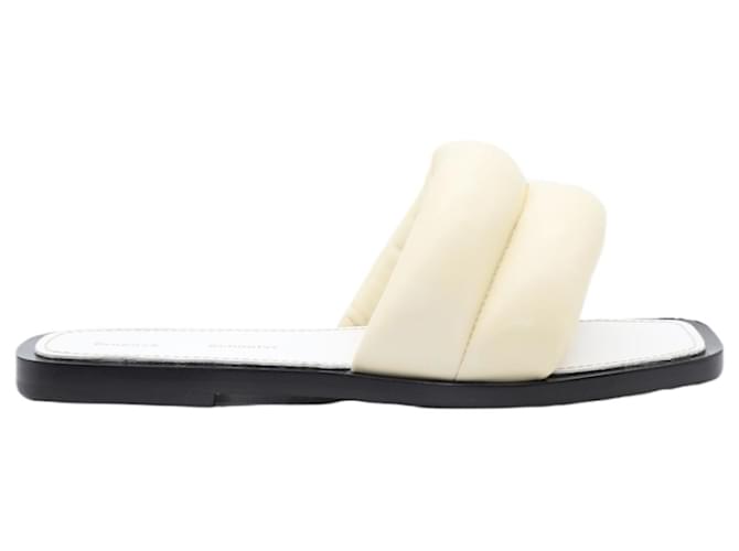 Proenza Schouler Puffy Quilted Slides in White Leather Cream  ref.553461