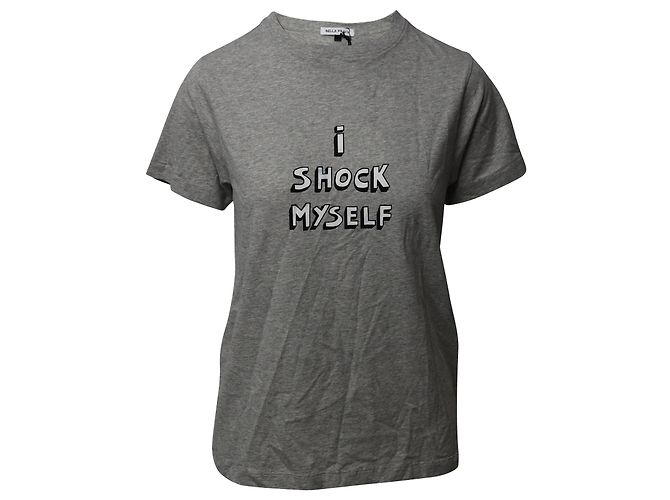 Camiseta Bella Freud I Shock Myself de algodón gris