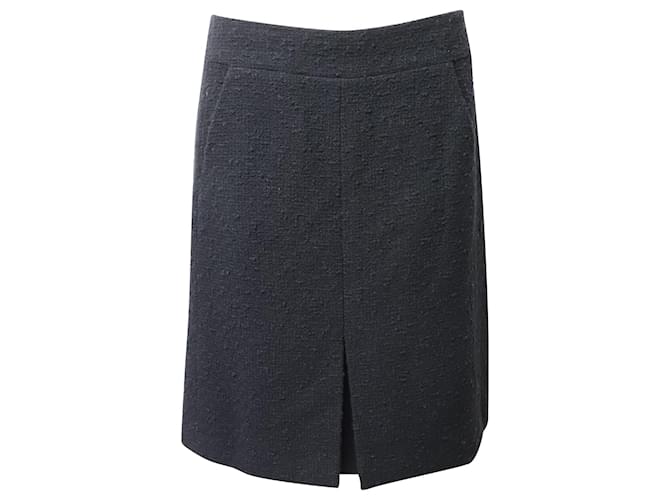 Chanel Pencil Skirt in Black Cotton Tweed  ref.553470