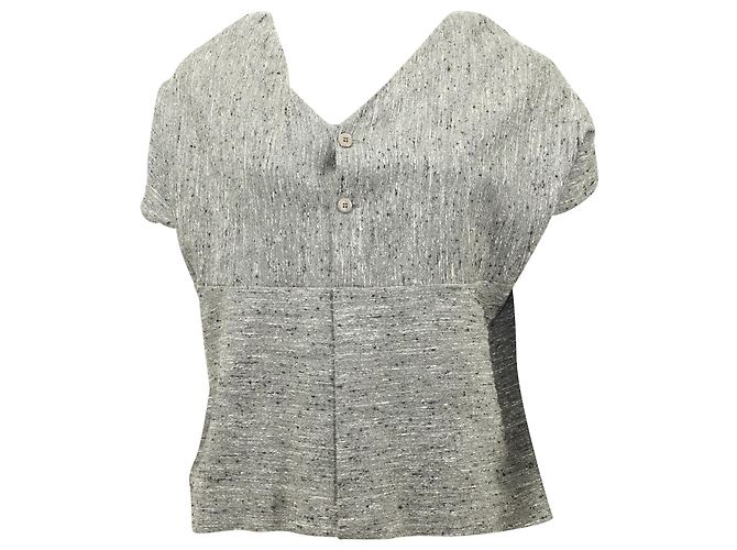 Chloé Chloe Short Cape Top In Grey Wool