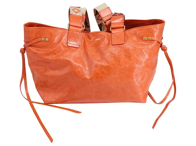 Isabel Marant Wardy lined Handle Bag in Orange Leather  ref.553517