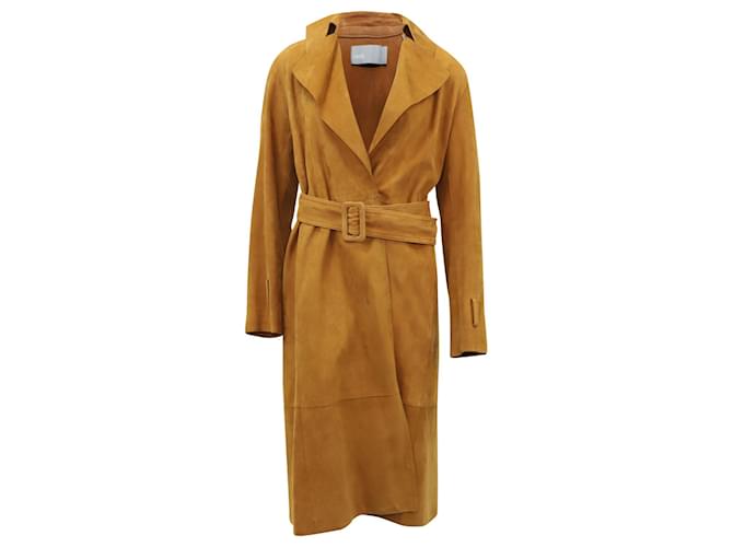 Vince Classic Trench Coat in Brown Lamb Leather  ref.553536