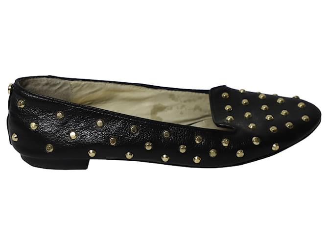 Michael Kors Ailee Studded Flats in Black Leather  ref.553566