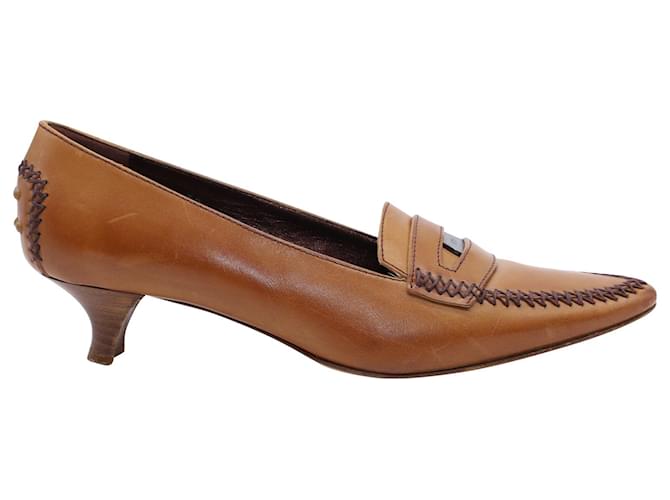 Tod's Tods Pointed Toe Penny Loafers in Brown Leather  ref.553631