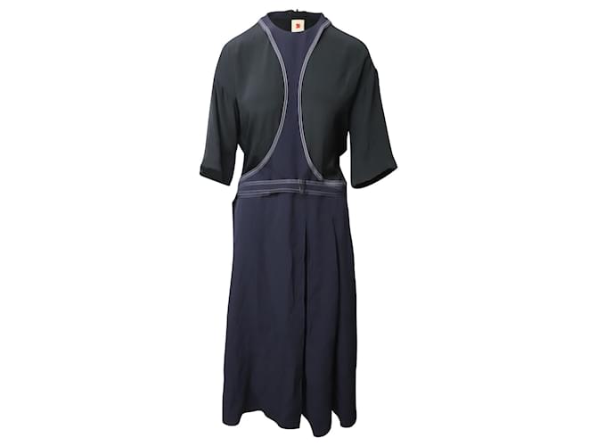 Marni Contrast Stitch Paneled Dress in Multicolor Viscose Multiple colors Cellulose fibre  ref.553632