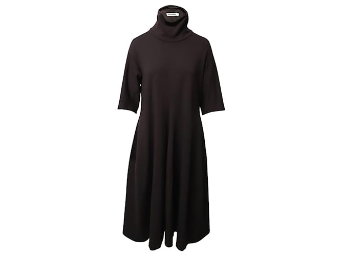 Jil Sander Turtleneck A-Line Dress in Brown Modal Cellulose fibre  ref.553649