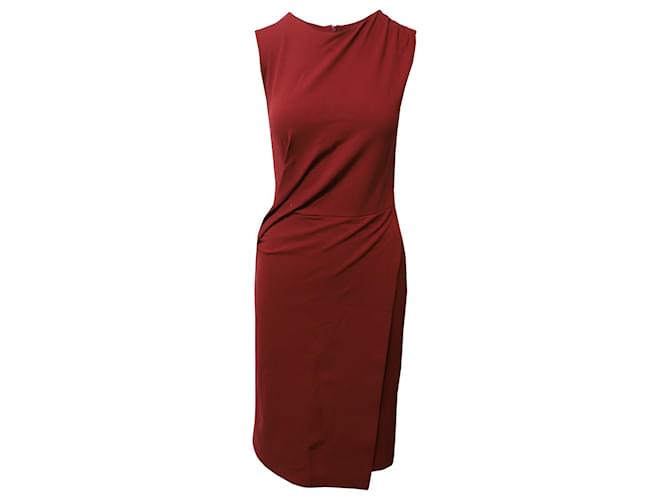 Iris & Ink Red Sleeveless Midi Sheath Dress in Red Viscose Cellulose fibre  ref.553740