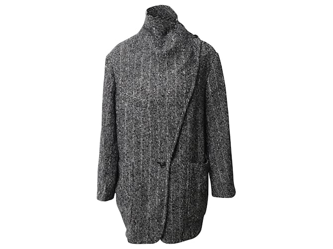 Isabel Marant Knit Wrap Coat in Grey Wool  ref.553744