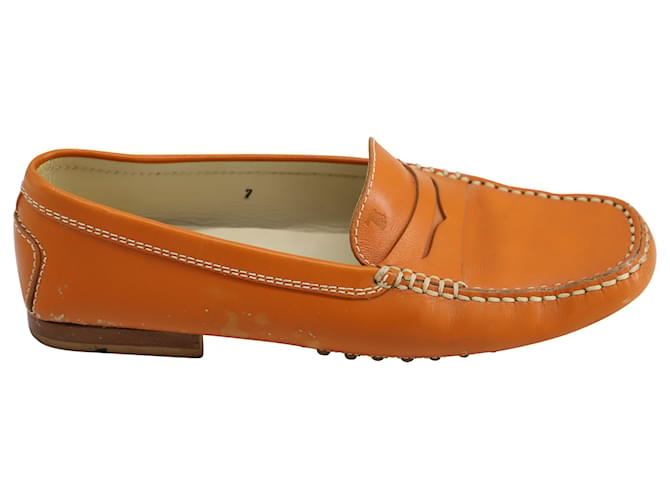 Tod's Tods Gommino Driving Loafers in Camel Leather Yellow  ref.553756