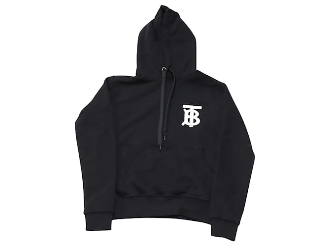 Burberry Landon Tb-logo Hooded Sweatshirt in Black Cotton  - Joli  Closet