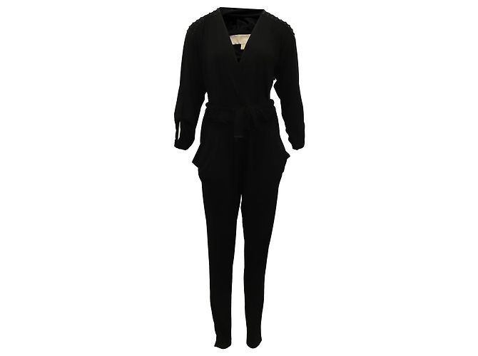 Michael Kors Studded Stretch-Jersey Jumpsuit in Black Polyester