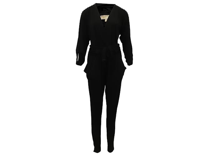 Michael Kors Jumpsuit aus Stretch-Jersey mit Nieten aus schwarzem Polyester  ref.553794