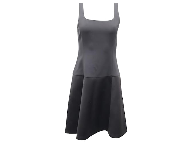 Mini vestido sem mangas Theory com decote quadrado em triacetato preto Sintético  ref.553828
