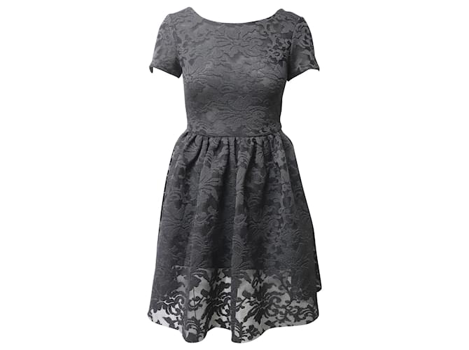 Maje Rimia Lace Mini Dress in Black Cotton  ref.553842