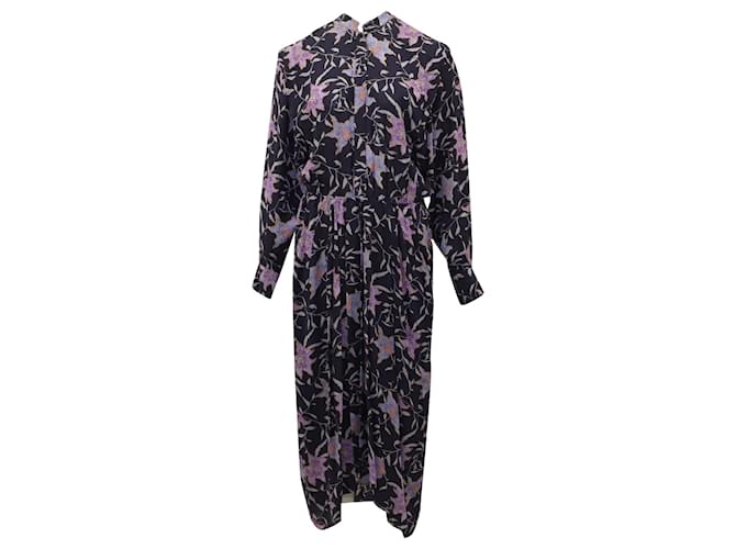 Isabel Marant Etoile Isabel Marant Étoile Okley Floral Midi Dress in Purple Viscose  ref.553852