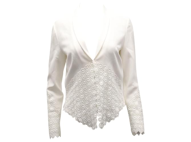Diane Von Furstenberg Castilla Lace Jacket in White Triacetate Synthetic  ref.553854